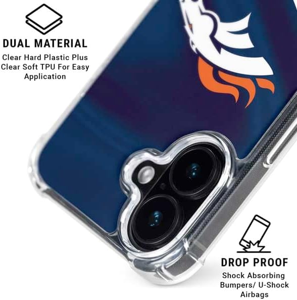 Skinit Phone Case Compatible with MagSafe iPhone 16 - Officially Licensed NFL Denver Broncos Design