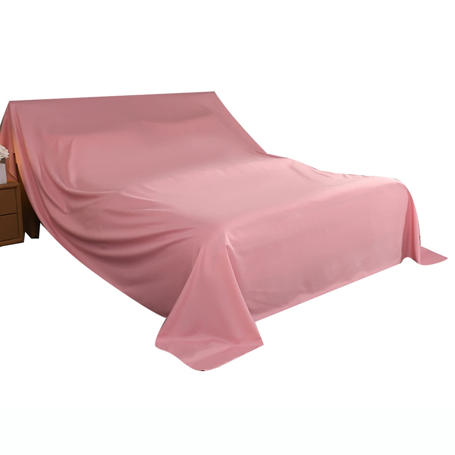 Furniture Dust Shroud Cloth, Bed/sofa Dustproof Throw Brushed Cotton Dust Sheets for Decorating/long Outings/removals (Pink,120×200cm)