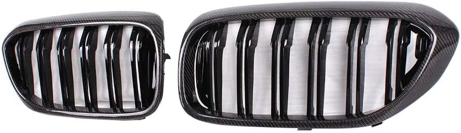 For BMW 5 Series G30 G31 530i 540i M550i xDrive & M5 2017-2020 Carbon Fiber Double Slat Kidney Grille Grill
