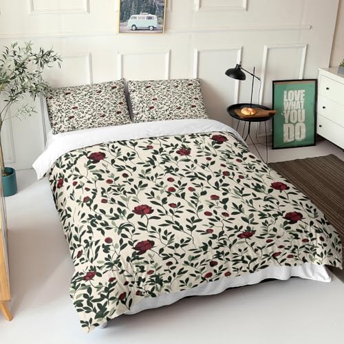 Housse de couette 200x200 style rustique et imprimé botanique - 3