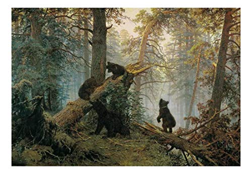 🛒 Flash Sale wall26 Morning in a Pine Forest (Bears Playing on a Fallen Tree) by Ivan Shishkin Russian - Wall Mural - 100x144 inches