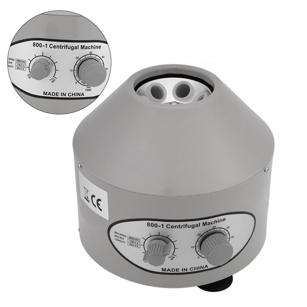 Centrifuge Labor Zentrifuge 800-1, 4000U/min Kleine Elektrische Tischzentrifuge mit Einstellbaren Geschwindigkeiten und Zeitmesser Labor-Zentrifugen Laborzentrifuge 20ml*6 Blutplasma Mikrozentrifuge