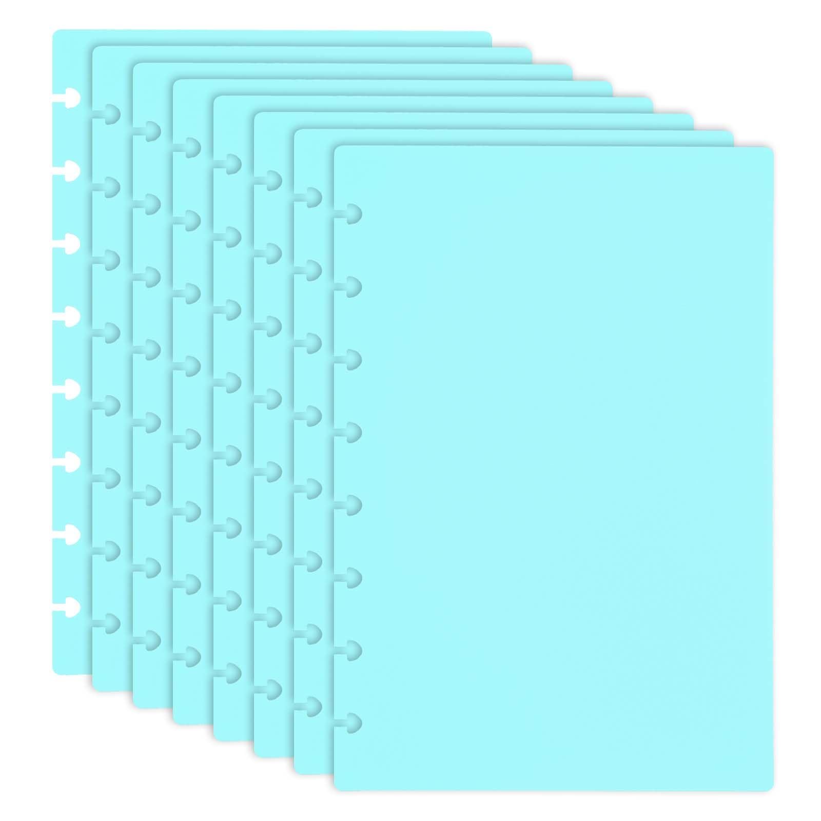 PATIKIL 4 Pair Discbound Notebook Cover, 5.75" x 8.74" Junior Size PP Disc Planner Cover for Arc Notebook Happy Planner Office Product, Sky Blue