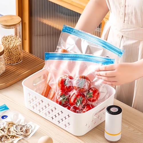 Miniatura 5 de Mini Sellador Al Vacío Para Alimentos, Sellador Al Vacío Para Alimentos, Sellador Al Vacío De Mano Para Alimentos, Con 15 Bolsas De Vacío, Bomba De Vacío Usb Para Bolsas De Vacío, Para Viajes, Camping