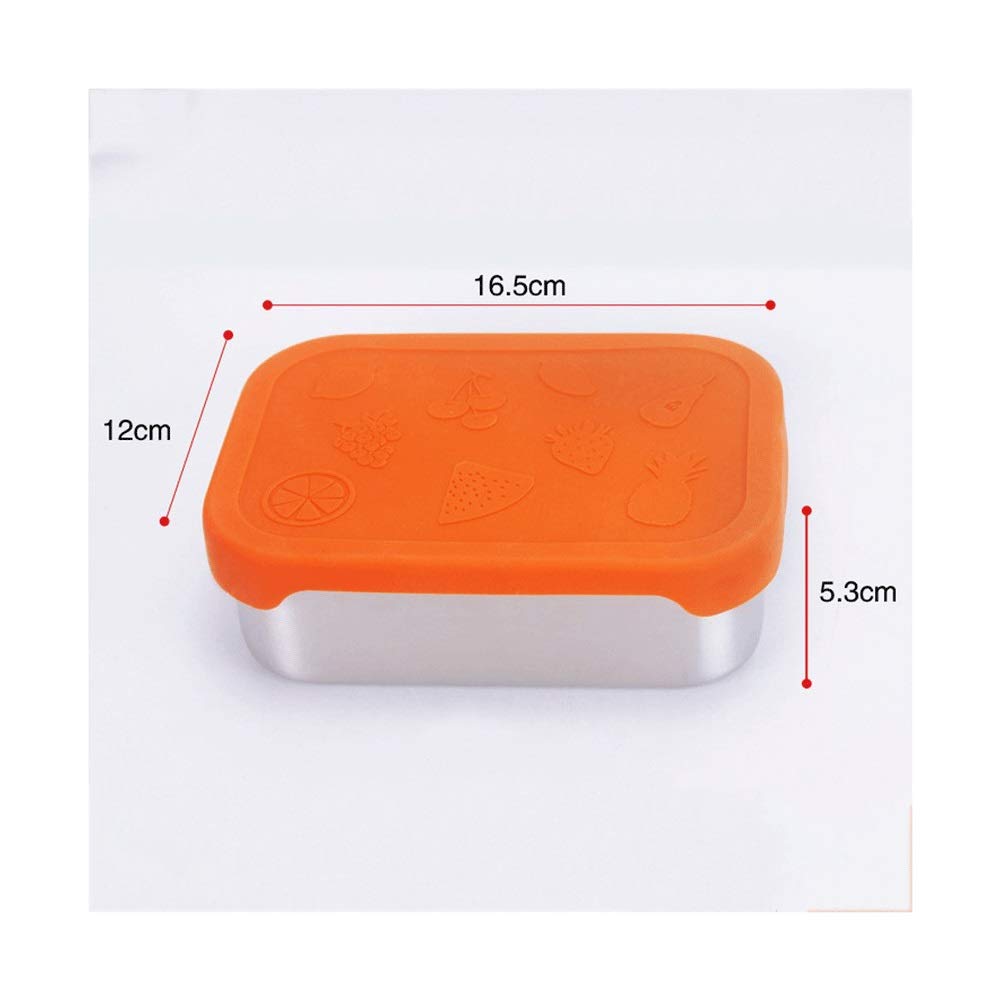 Fiambrera 800 ml de acero inoxidable Bowl fresca Almuerzo Merienda sello de silicona Con contenedor de almacenamiento de alimentos cubierta de la tapa plegable caja de almuerzo del estudiante