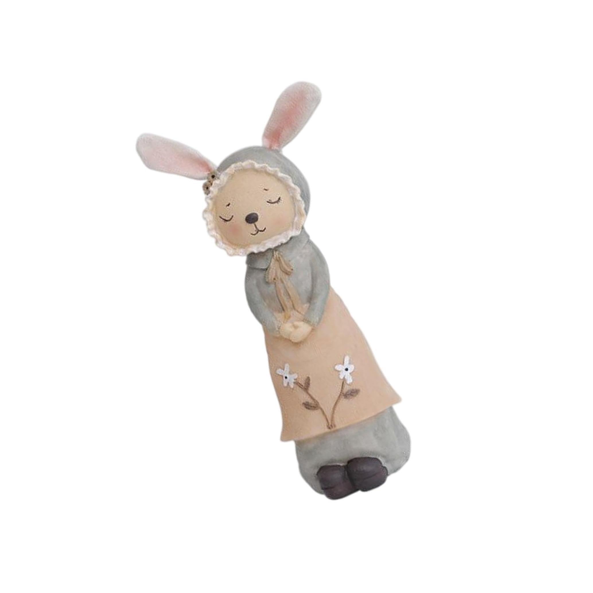 Zanthicia Lovely Rabbit Statue Figurines Animal Sculpture Craft Wedding Gift Desktop Couple, female, 8.5x23.5cm