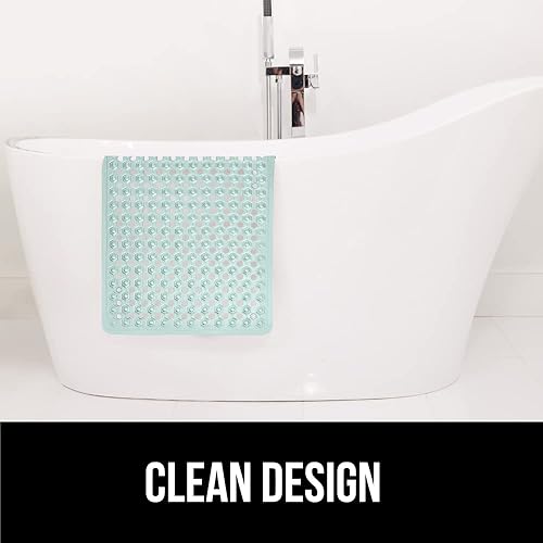 Vista 110 de Gorilla Grip - Alfombra de baño, ducha y bañera patentada, lavable a máquina, anti-bacteriana, sin BPA, látex, sin ftalatos, cuadrada, con agujeros