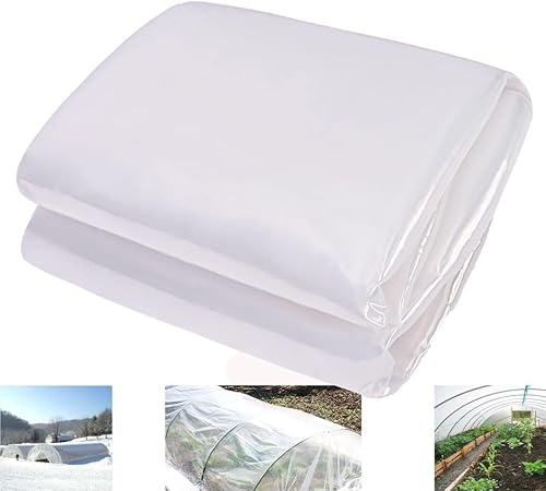 Cubierta de película de plástico para invernadero de 6 mil, resistente a los rayos UV, protección contra la congelación, impermeable, 6.5 x 19.7