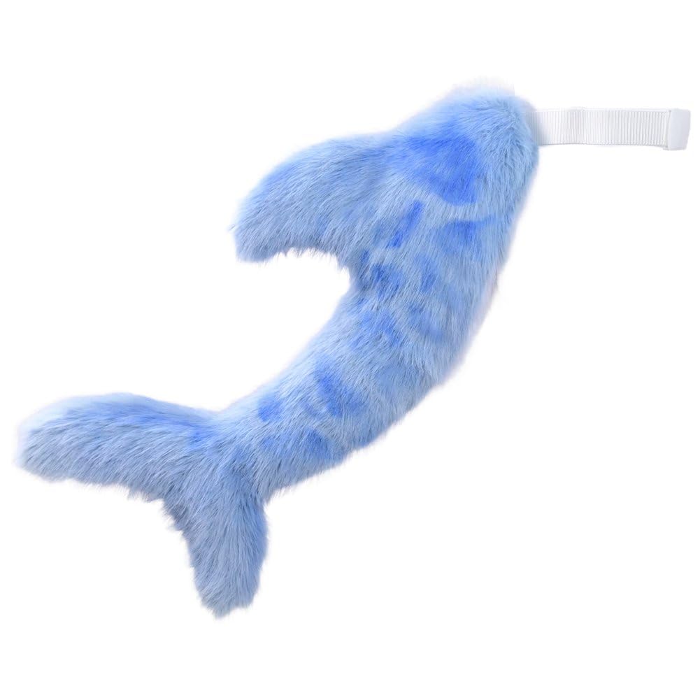 Hrippy Blue Plush Shark Tail Halloween Furry Tail With Belt Design For Adult Cosplay Party Costume Accessories Party Favour