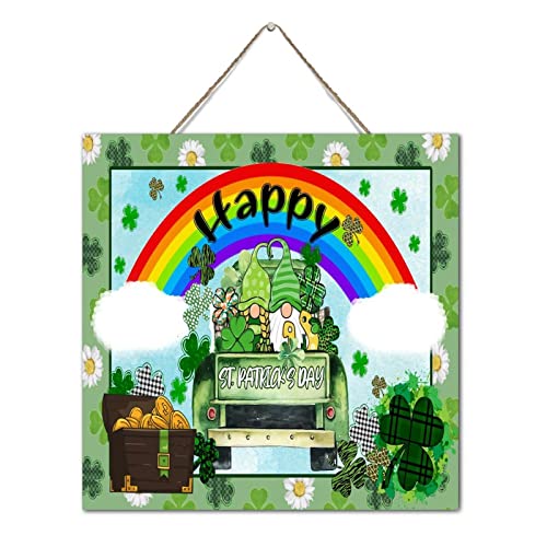 Plaque murale en bois de la Saint Patrick 30cm gnomes verts