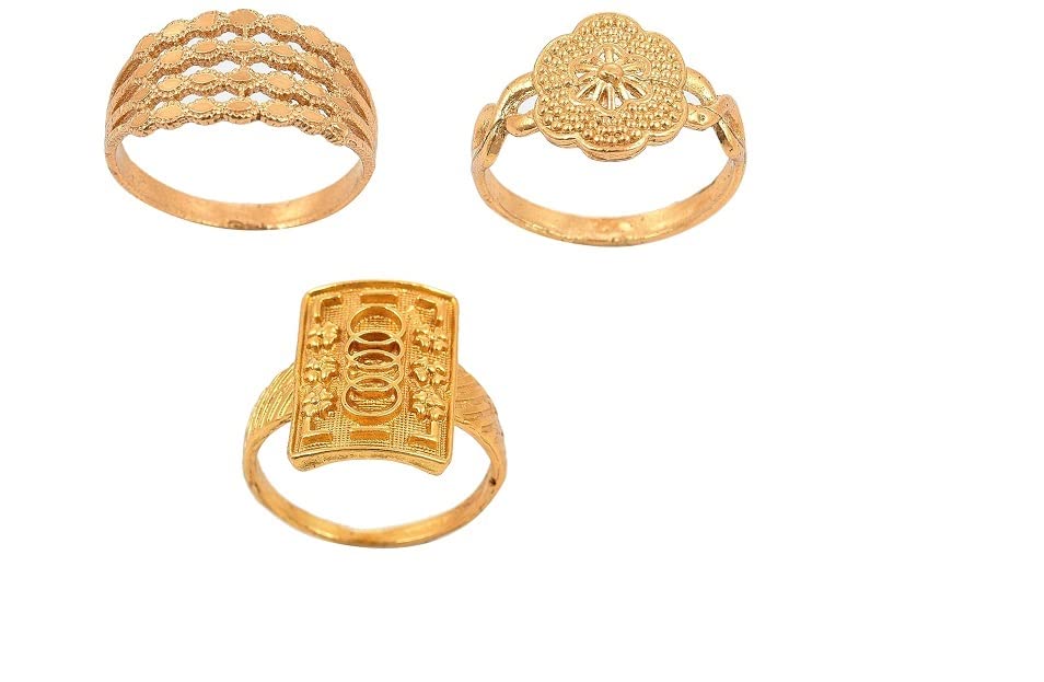 Handicraft Kottage Ethnic 18k Gold Plated Brass Ring for Women And Girls (HK-3Ring Combo_2022-13) (B0B7MJR8BL) Amazon Price History, Amazon Price Tracker