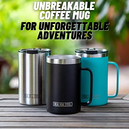 Insulated Mug With Handle And Lid - Stainless Steel Vacuum Coffee Cup, Set Of 2, 20 Oz - Large Double Wall Coffee Or Tea Cup, Thermal Camping Mug Keeps Drinks Hot, Beer Mug That Keeps Beer Cold #TOP4