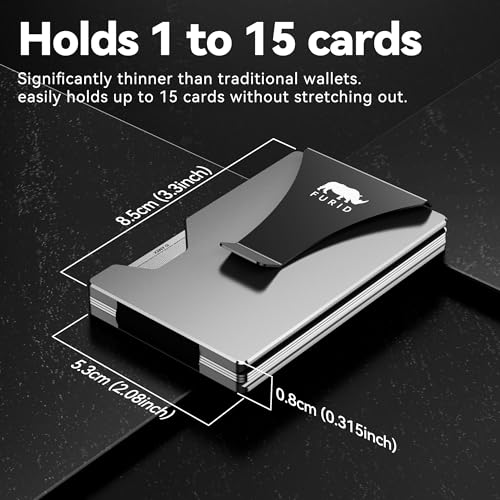 Image of furid Minimalist Card Wallet for Men Slim: Rfid Metal Wallet with Money Clip Credit Card Holder - Gift for Man Husband at Brithday Stocking Stuffers