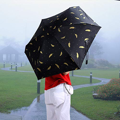 Caredy Guarda-sol UV para viagem – Mini guarda-chuva compacto para viagem, pequeno, leve, dobrável,