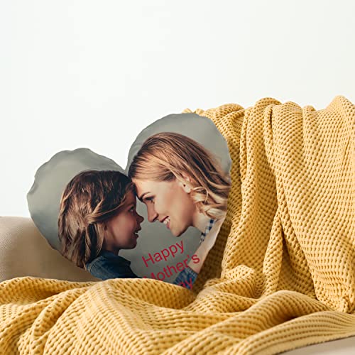 Custom Love, Couple Photo Pillow w Any Picture | Heart Shape, 16x16 - Optional Pillow Insert | Personalized Pillow Cover with Your Loved Ones - Custom Gifts w Any Picture, Couple Gifts