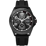 Guess Men's W14048G1 Black Rubber Quartz Watch with Black Dial