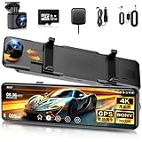 ドライブレコーダー ミラー型【2026年進化・4KHD画質・降圧ケーブル】 ドラレコ 伸縮式カメラ 前後170度超広角 デジタルインナーミラー 11インチIPS大画面 タッチパネル式 IMX589センサー 超暗視 HDR/WDRスーパー暗視 GPS リバース連動 駐車監視 自動緊急録画 全国LED信号機&地デジノイズ対策 32GBカード付き 右ハンドル日本車対応 操作簡単 多言語対応 BLACK