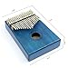 Apelila 17 Key Kalimba Thumb Piano, Solid Mahogany Wood Body Finger Piano with Tune Hammer,Carry Bag,Pickup,Key Stickers(Blue)