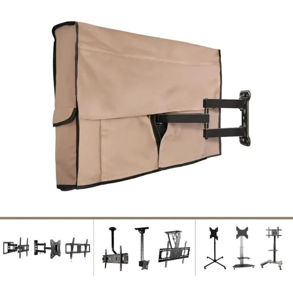 Funda Tv Exterior Outdoor TV Cover, Weatherproof Waterproof Dustproof Protective For On Patio Balcony Garden Flat Screen Televisions Protector Tv Exterior(106.68x12.7x66.04cm)