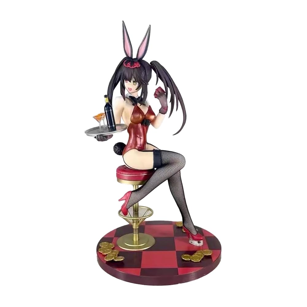 Zhongkaihua Date A Live Series Anime Figure Kurumi Tokisaki Action Figure Statue Tokisaki Kurumi Anime Girl Figure Sitting Position PVC Figurine Model Desktop Ornaments