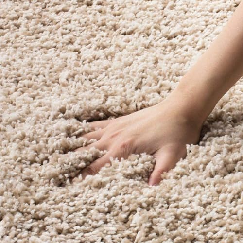 Image of Solid Fluffy Rugs and Carpet for Hall and Drawing Room 5x5 Round M-2