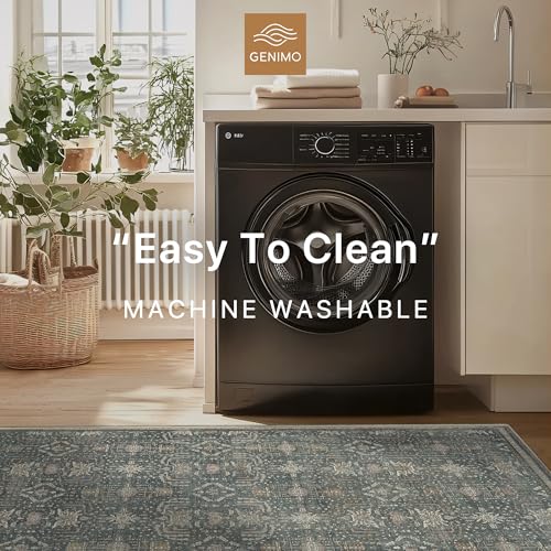 GENIMO 2x6 Non Slip Hallway Runner Rug, Machine Washable, Thin & Low Pile Lightweight for Kitchen, Laundry, Entryway, Bedroom & Living Room
