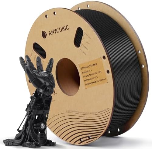 ANYCUBIC PLA 3D Printer Filament, RFID 3D Printing PLA Filament 1.75mm Dimensional Accuracy +/- 0.02mm, 1KG Spool (2.2 lbs),Black