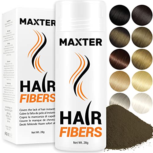 Maxter FIBRAS CAPILARES Castaño Medio - Microfibras Capilares de Algodón en Polvo 100% Natural para Disimular Calvicie y Alopecia al Instante - Fibra Capilar Hombre y Mujer - Hair Fibers