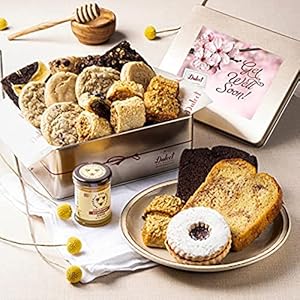 Dulcet Gift Baskets Classic Honey Confection Get Well Soon Tin of Gourmet Pastries Great Gift For Men, Women, Family and Friends With Prime Delivery