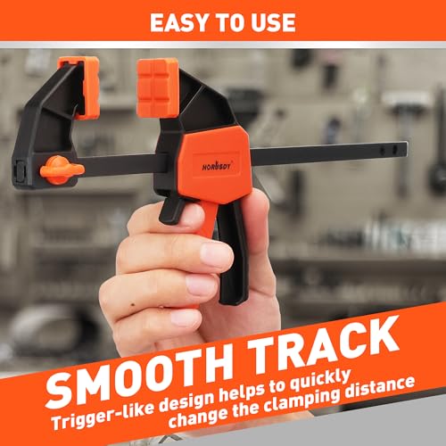 Image of HORUSDY 8-Pack Bar Clamp Set, Spring Clamp for Woodworking - 4 Pieces 6 inch Bar Clamps, 4 Pieces 4 inch Spring Clamps, 75 LBS Load Limit