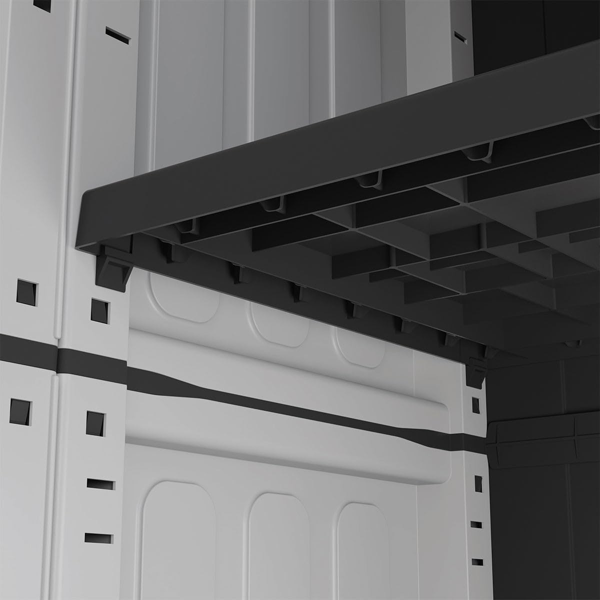 Garage Werkplaats Opbergkast - Lage kast met 3 deuren en 1 verstelbare plank Polypropyleen 102x37h84 cm Belasting 20 kg