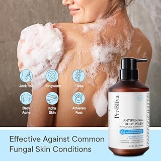 Antifungal Body Wash Treatment Soap – Antibacterial Wash for Jock Itch, Ringworm, Back Acne, Tinea & Foot Odor – Medicated Skin Relief Cleanser Gel with Tea Tree Oil & Tolnaftate for Men and Women