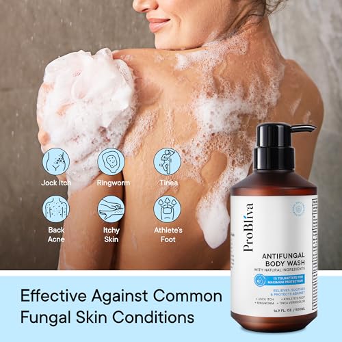 Antifungal Body Wash Treatment Soap – Antibacterial Wash for Jock Itch, Ringworm, Back Acne, Tinea & Foot Odor – Medicated Skin Relief Cleanser Gel with Tea Tree Oil & Tolnaftate for Men and Women Alternate view