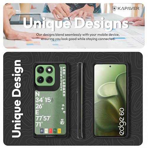 Image of KAPAVER GPS Edition Back Cover Case Compatible with Motorola Edge 60 (PC + TPU) (Leh-Ladakh-Black)