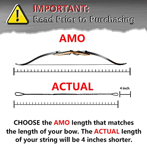 Lightning Archery Dacron Bow String Set With 2 Brass Nocks 12/14/16 Strands 48"-70" For Longbow Traditional Recurve Bow Replacement Bowstring 64"-14Strands #TOP1