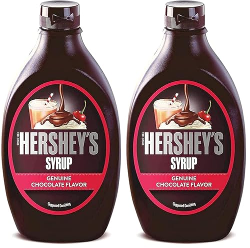 Image of HERSHEY'S Chocolate Flavored Syrup | Delicious Chocolate Flavor | 600 gm Bottle, Liquid (Pack of 2)