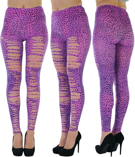 Image of ToBeInStyle Women's Slashed Ripped Shredded Distressed Hosiery Tights Leggings Music Festival