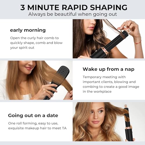 Pro 5 in 1 Hair Styler, Air Styler Hair Dryer Brush Set, Magic Styler with 32mm Auto Air Curling Iron | 1000w Blow Dryer, for Voluming, Drying, Straightening and Curling | 3 Temps Setting (50°-105℃) - Image 4