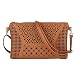 Jiaruo Vintage Girls Hollow Out Sling Leather Crossbody Bag Handbag Purse (coffee)