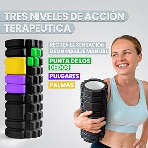 unycos – Rodillo para Masajes Musculares【33×14 cm】Resiste 130 kg | Cilindro de Espuma Dura para Fitness, Terapia con Foam Roller | Herramienta de Automasaje para Recuperación y Flexibilidad (Negro)