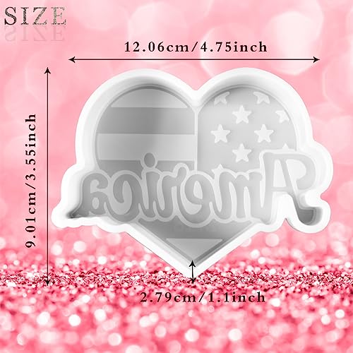 Afoofa America Flag Heart Car Freshies Molds, Silicone Freshie Molds, Silicone Epoxy Resin Mold For Freshie Making Aroma Bead Soap Candle Pendant Wax Melt Resin Casting Diy Handmade #TOP4