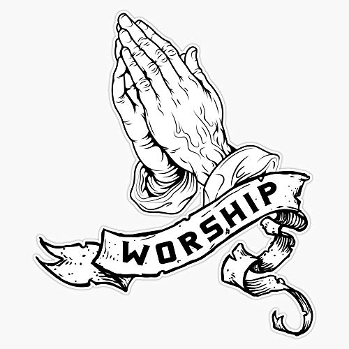 Generic Worship Praying Hands Sticker Vinyl Bumper Sticker Decal Waterproof 5 Inch, MPW-RDFT-STICKER-5470