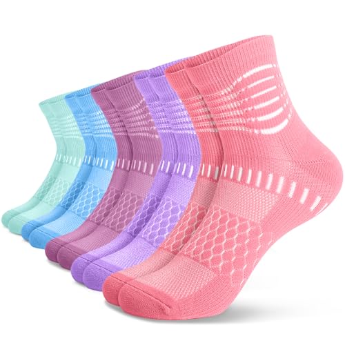 Image of IRAMY Ankle Compression Socks for Women Men Plantar Fasciitis Relief 3 /5 Pairs Cushioned Athletic Running Socks