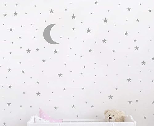 Calcomanía de pared de luna y estrellas calcomanía de vinilo para niños niñas decoración de habitación de bebé buena noche decoración de pared hogar
