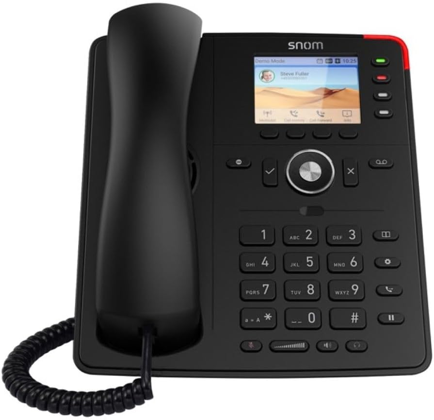 D713 IP Telephone, SIP Desk Telephone (2.8 Inch TFT Colour Display 320 x 240 Pixels, 4 Programmable Buttons LED, 6 SIP Identities, 2 x Gigabit with PoE, Extra RJ9 Headset Port), Black, 00004582