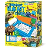 4M 00-04790 KidzMaker Set di Frottage Artistico Dinosauri | Gioco Creativo per Bambini, Disegni con Rullo di Carta da 8m e Matite Colorate | Idea Regalo Educativa 4+ Anni