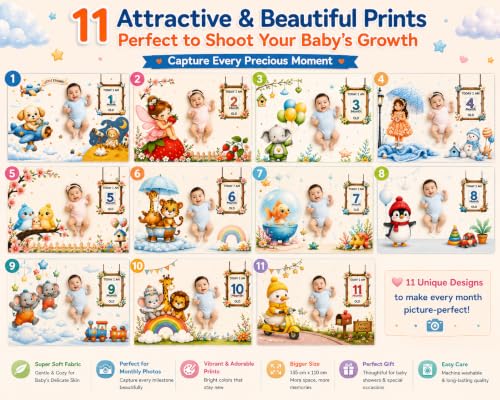Image of NEW COMERS Baby Monthly Milestone Blanket | 1 to 12 Months Extra Soft Fleece | Best Photography Backdrop Prop | Size - 55 in to 44 inch Super Soft Fabric (Beige)