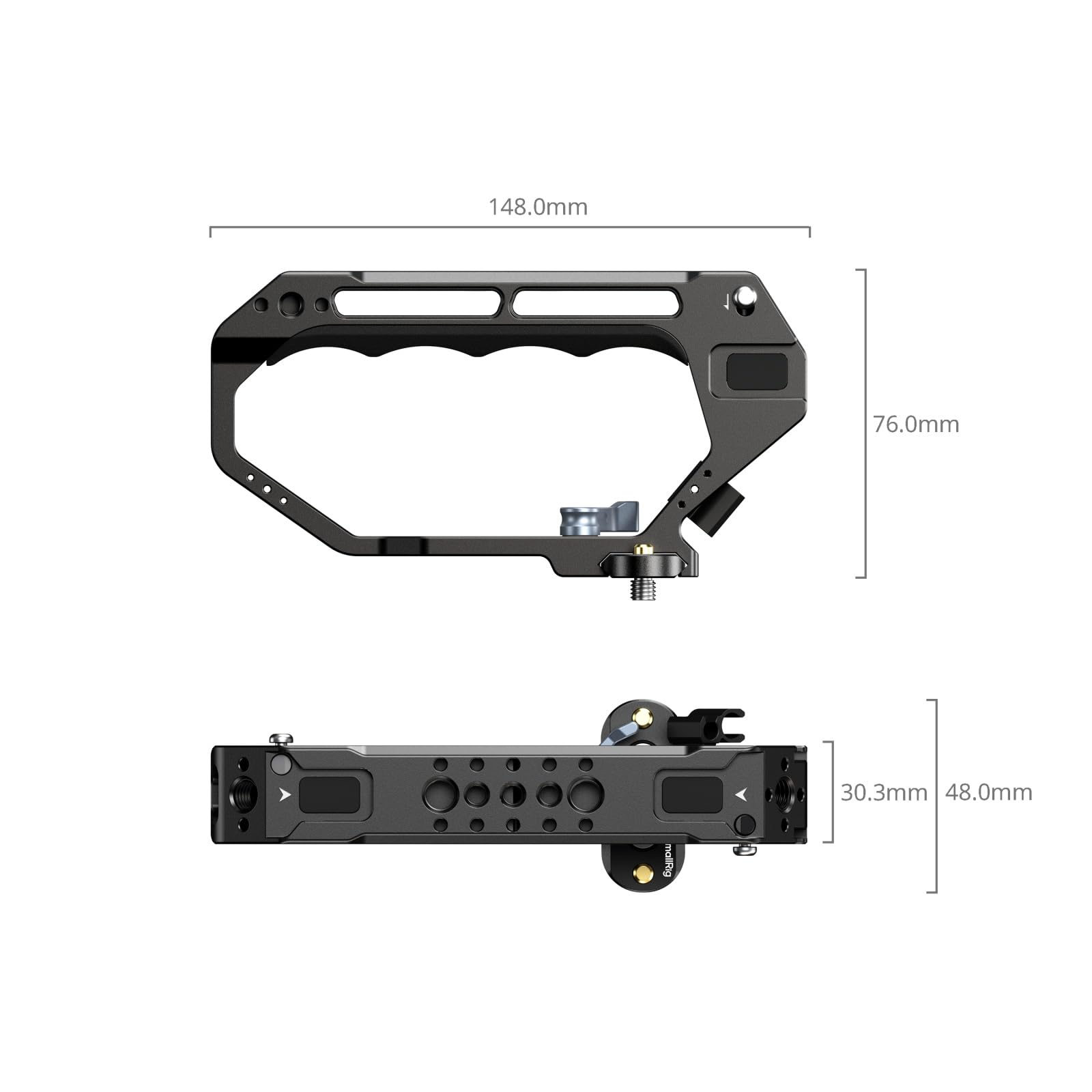 SMALLRIG Uchwyt górny D-Style NATO Rail z szybkozłączką, odporny na zimno silikonowy uchwyt, otwory montażowe 1/4"-20 i 3/8"-16 do kamery, monitora, mikrofonu, uniwersalny - 5661