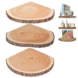 Corner Floating Shelves（3Pcs Wood Corner Shelf Rustic Corner Shelves Wall Corner Shelf for Decor/St