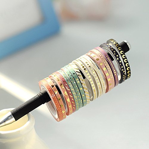 Agu Foil Gold Skinny Washi Tape Diy Japanese Masking Tape Supplies Set Of 16 #TOP2